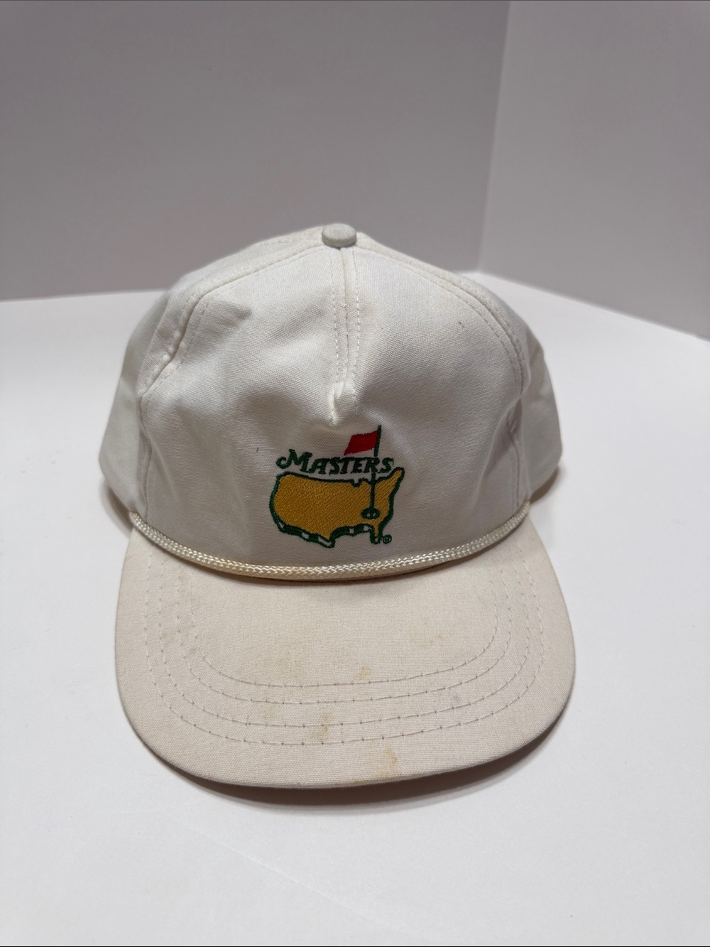 Vintage Masters Cream Cap with Green & Yellow Embroidered Logo - Picture 14 of 14